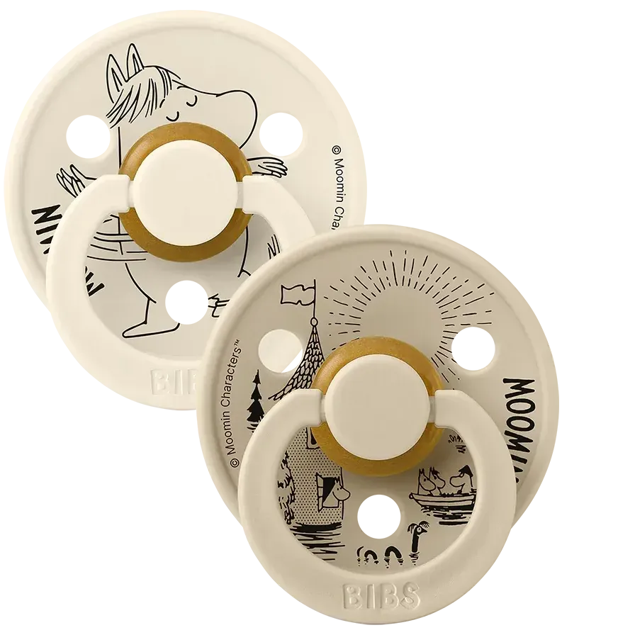 BIBS x Moomin Colour Pacifiers 2 pack Snorkmaiden | Ivory/Vanilla