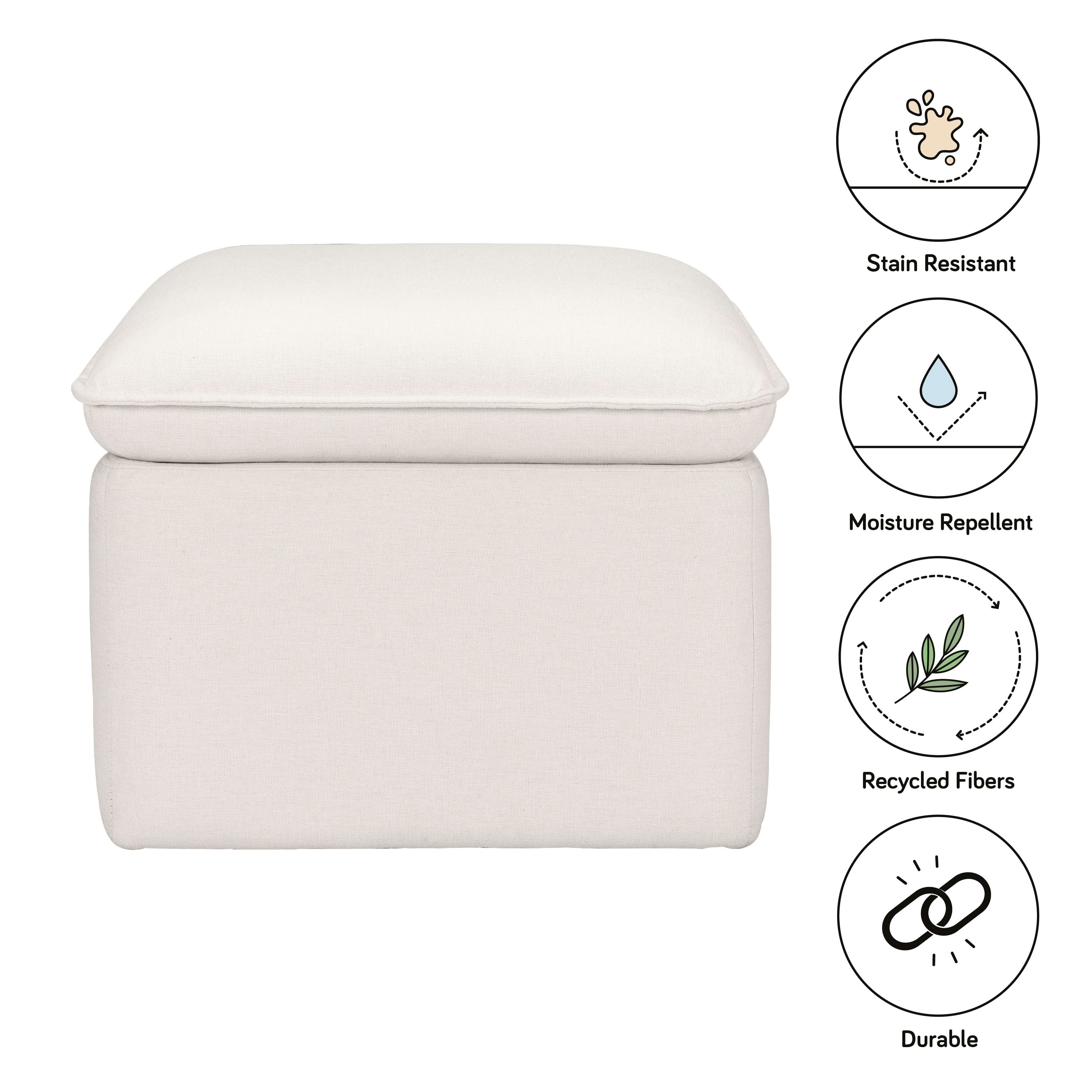 Babyletto Cali Storage Ottoman in Eco-Performance Fabric | Water Repellent & Stain Resistant