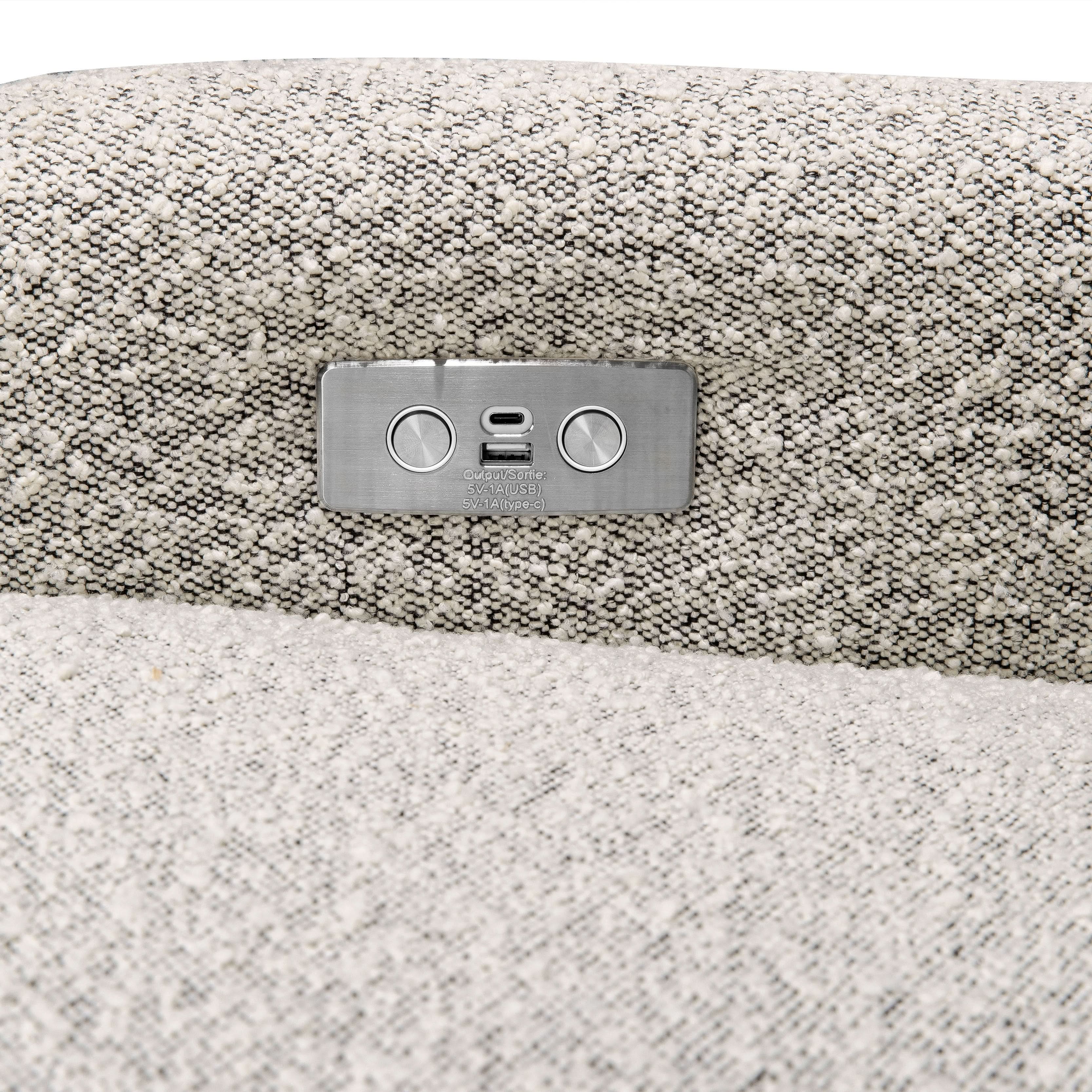 Babyletto Arc Electronic Recliner and Swivel Glider in Boucle with USB port