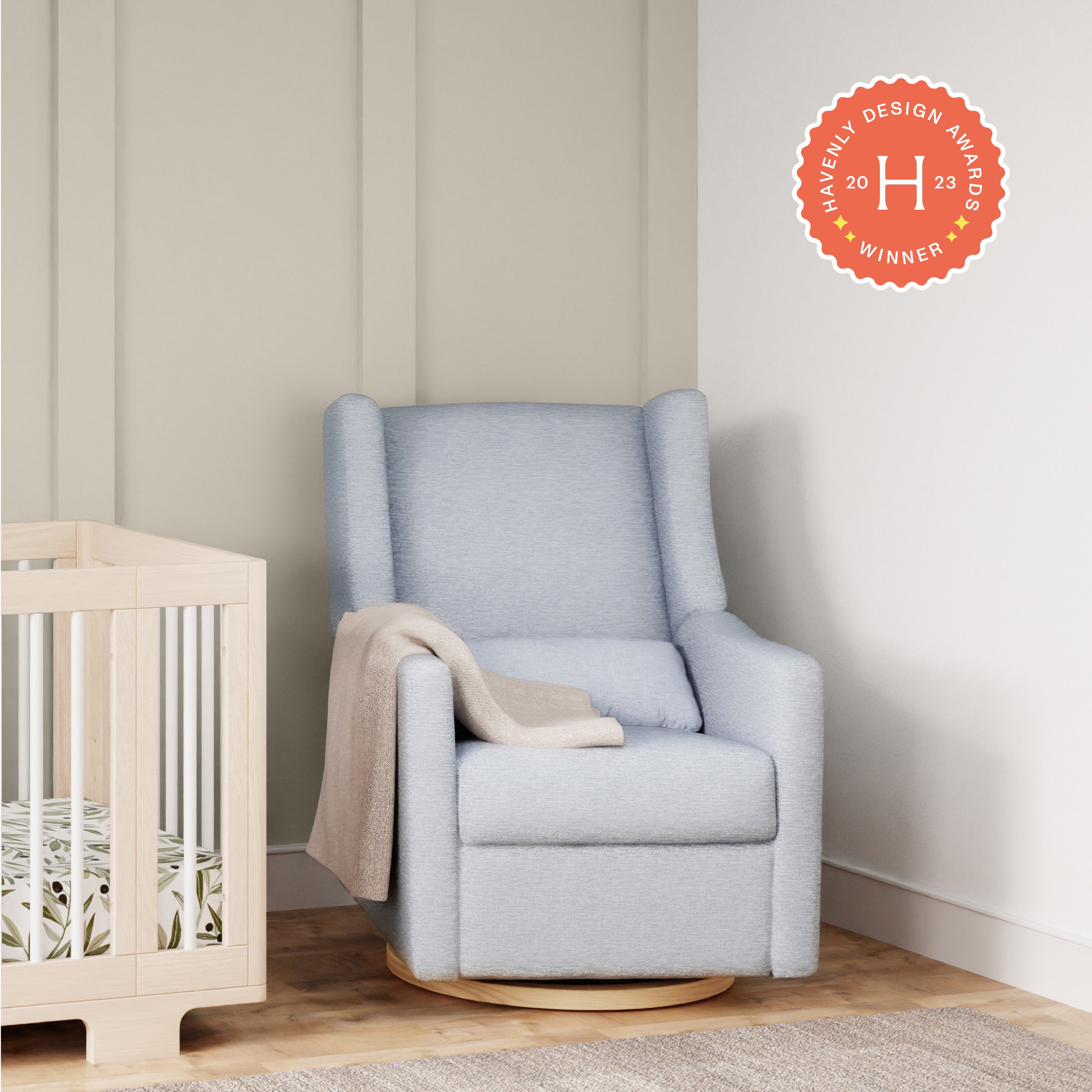 Babyletto Kiwi Electronic Recliner and Swivel Glider with USB port