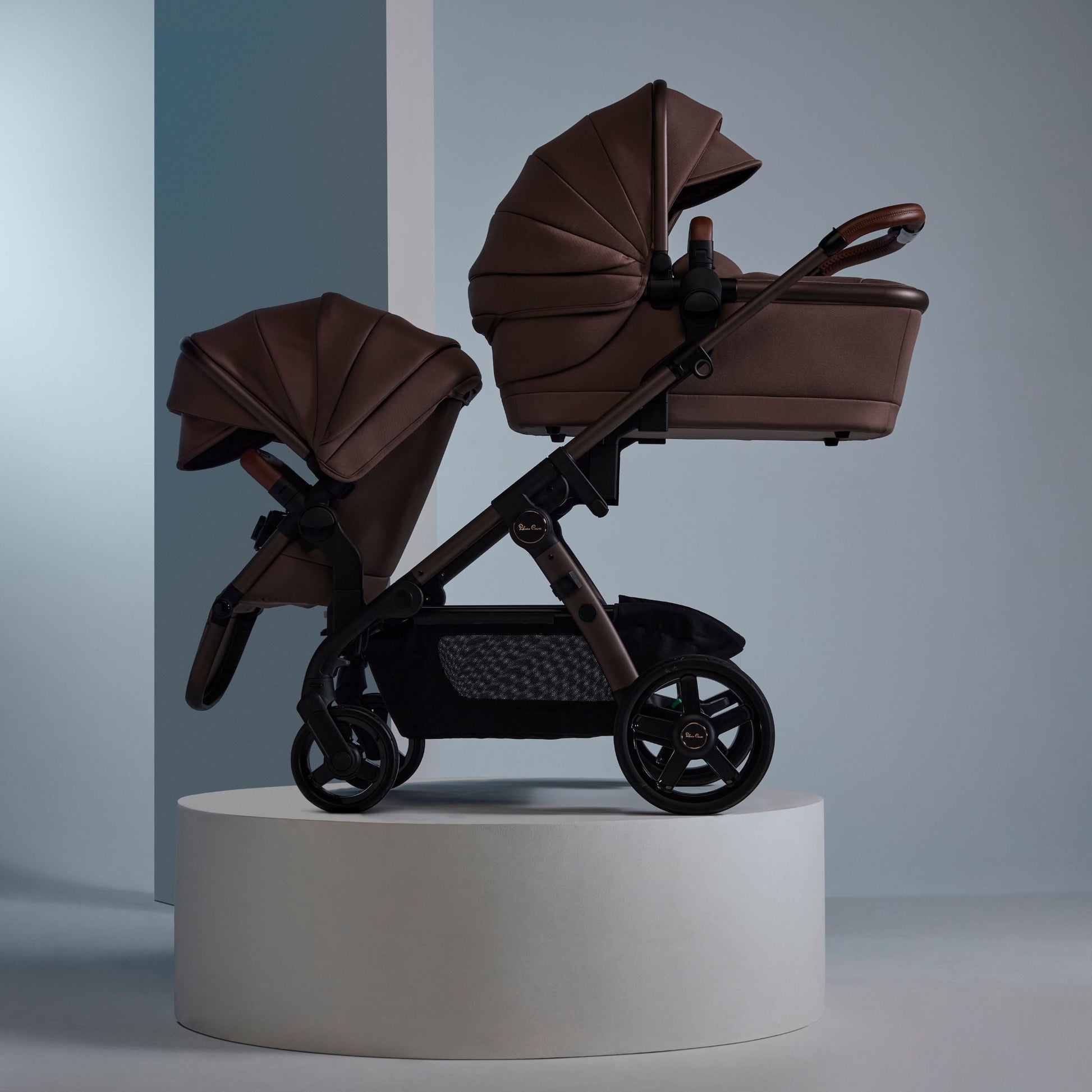 tandem double stroller travel system Silver Cross Wave 3 Single to Double Stroller Caramel