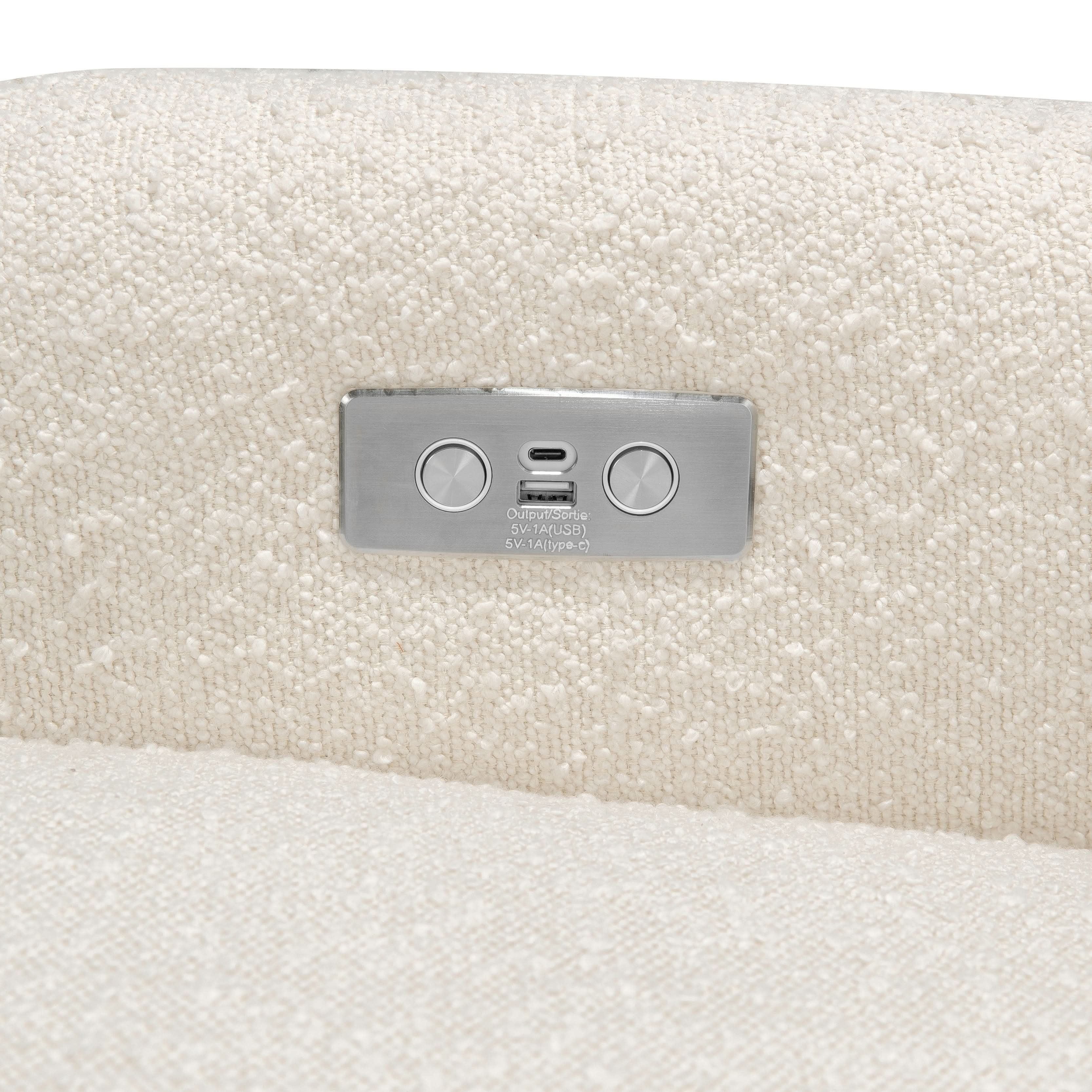 Babyletto Arc Electronic Recliner and Swivel Glider in Boucle with USB port