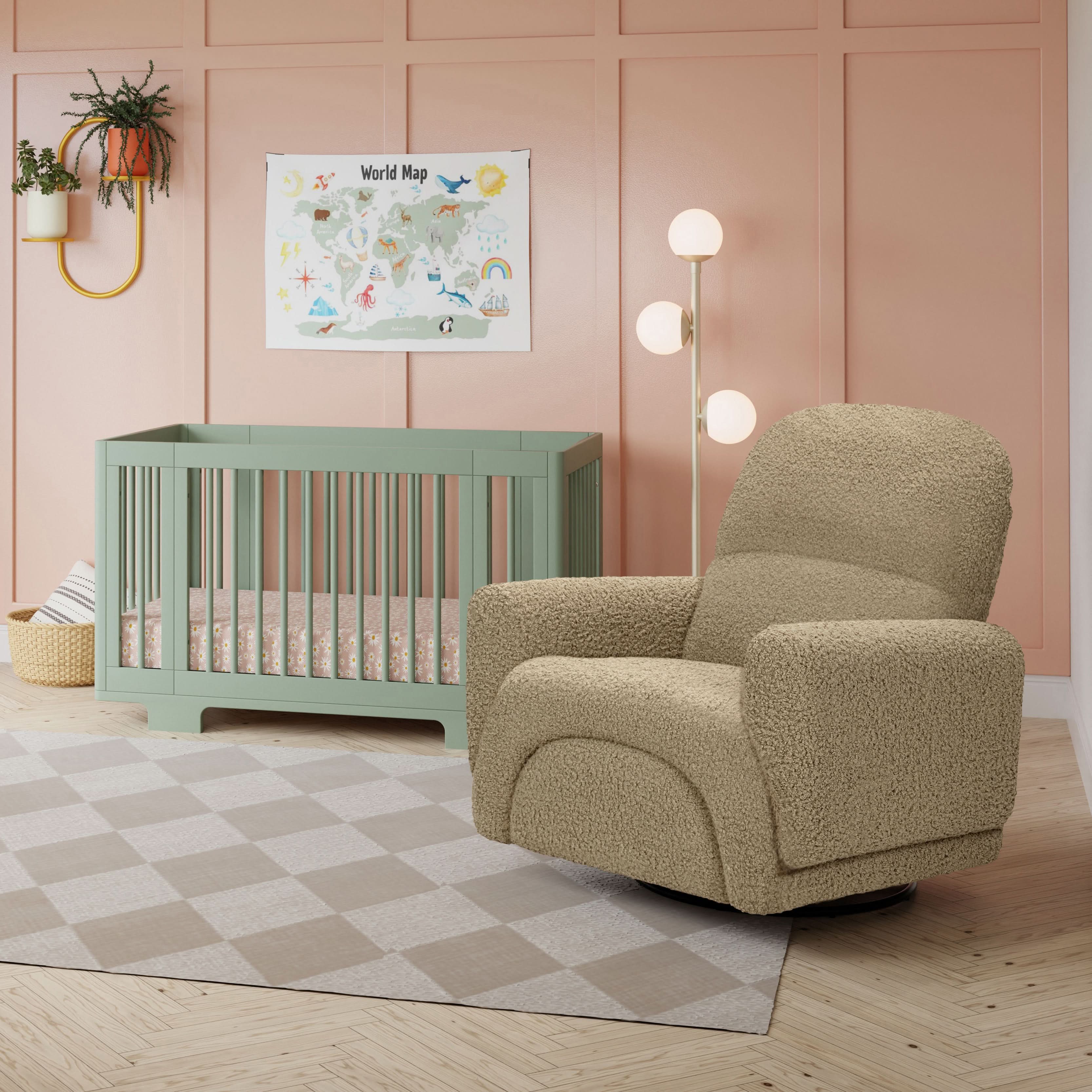 Babyletto Rainbow Recliner and Swivel Glider in Teddy Loop