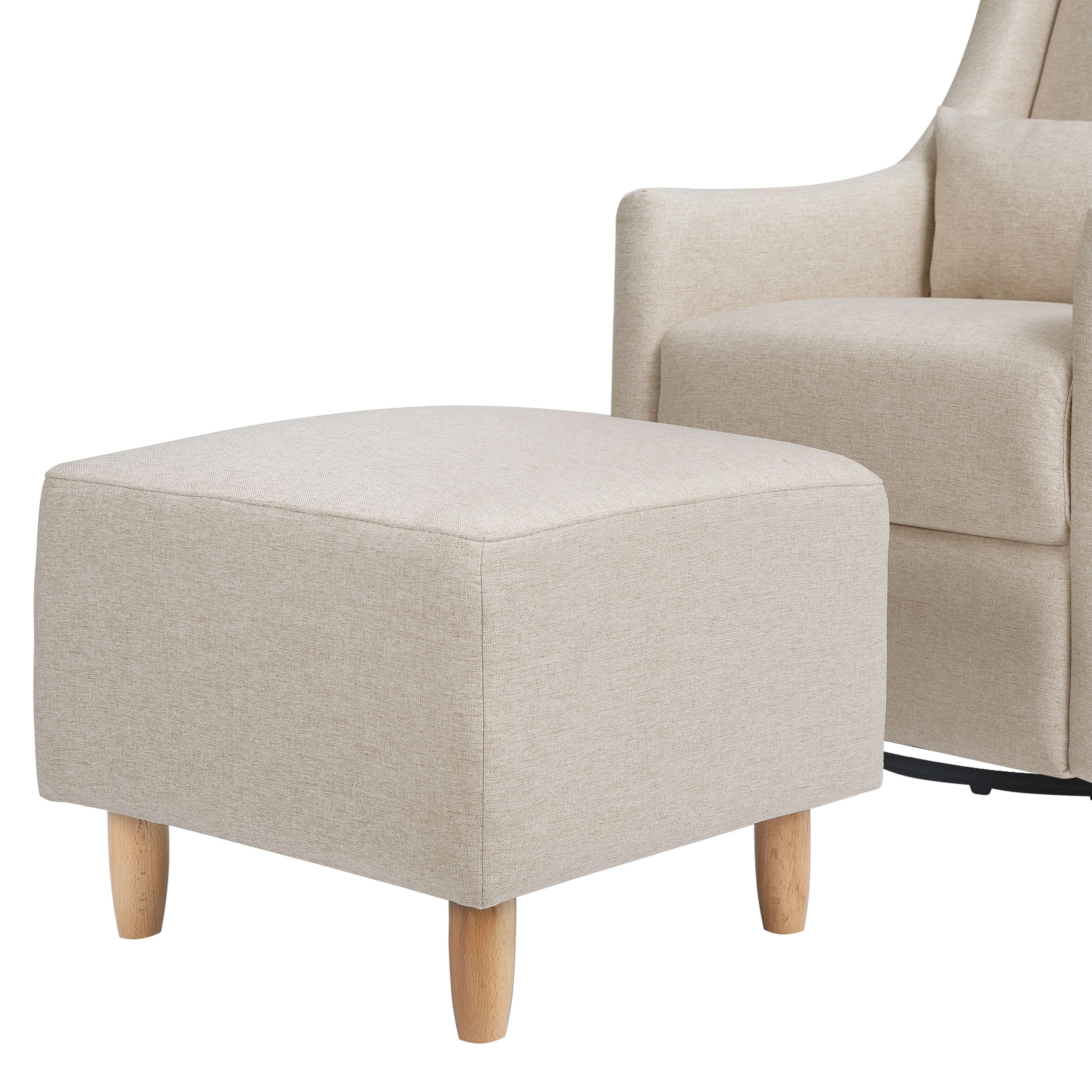Babyletto Toco Swivel Glider and Ottoman in Eco-Performance Fabric | Water Repellent & Stain Resistant