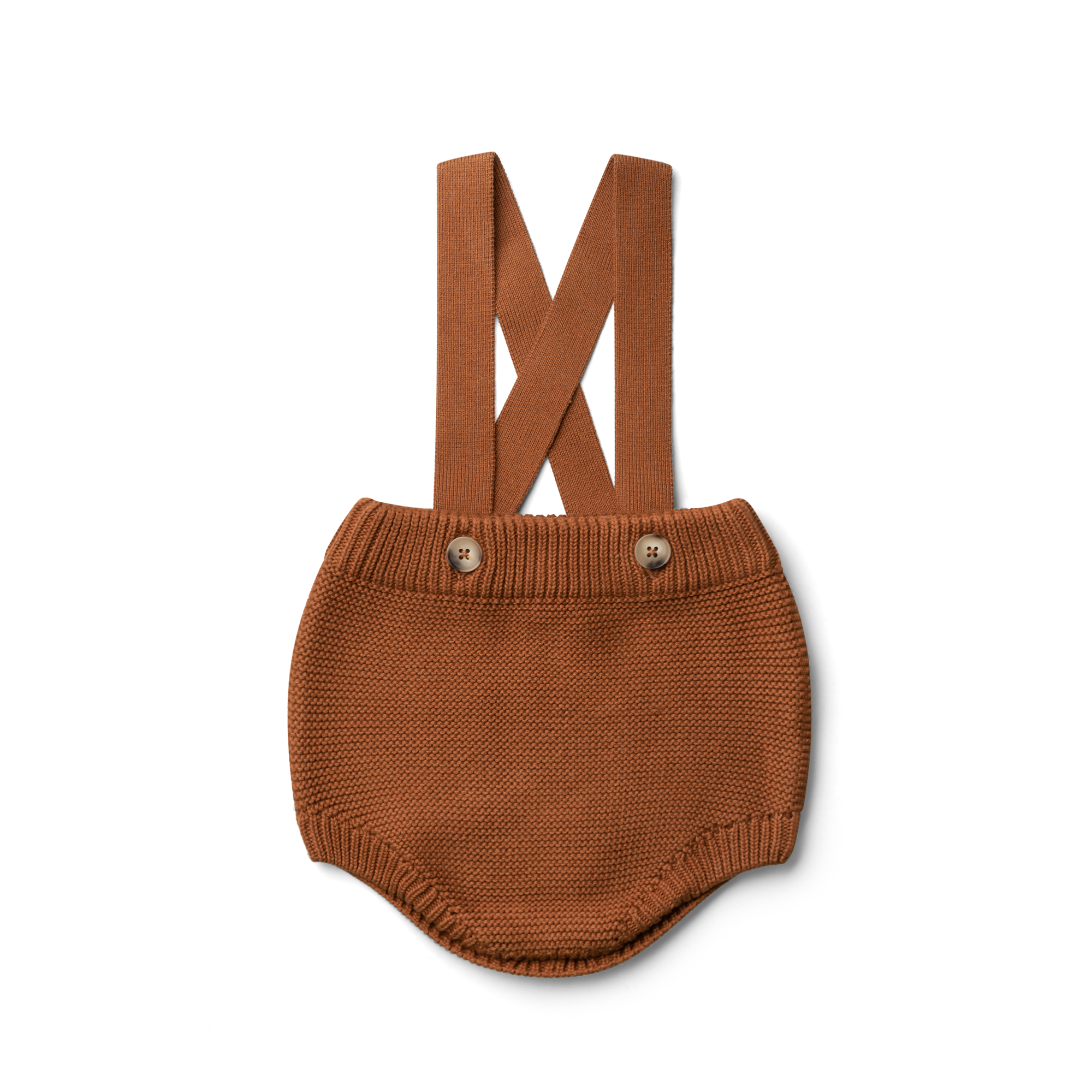 goumikids - Organic Cotton Knit Suspenders Bloomers - Sienna 
