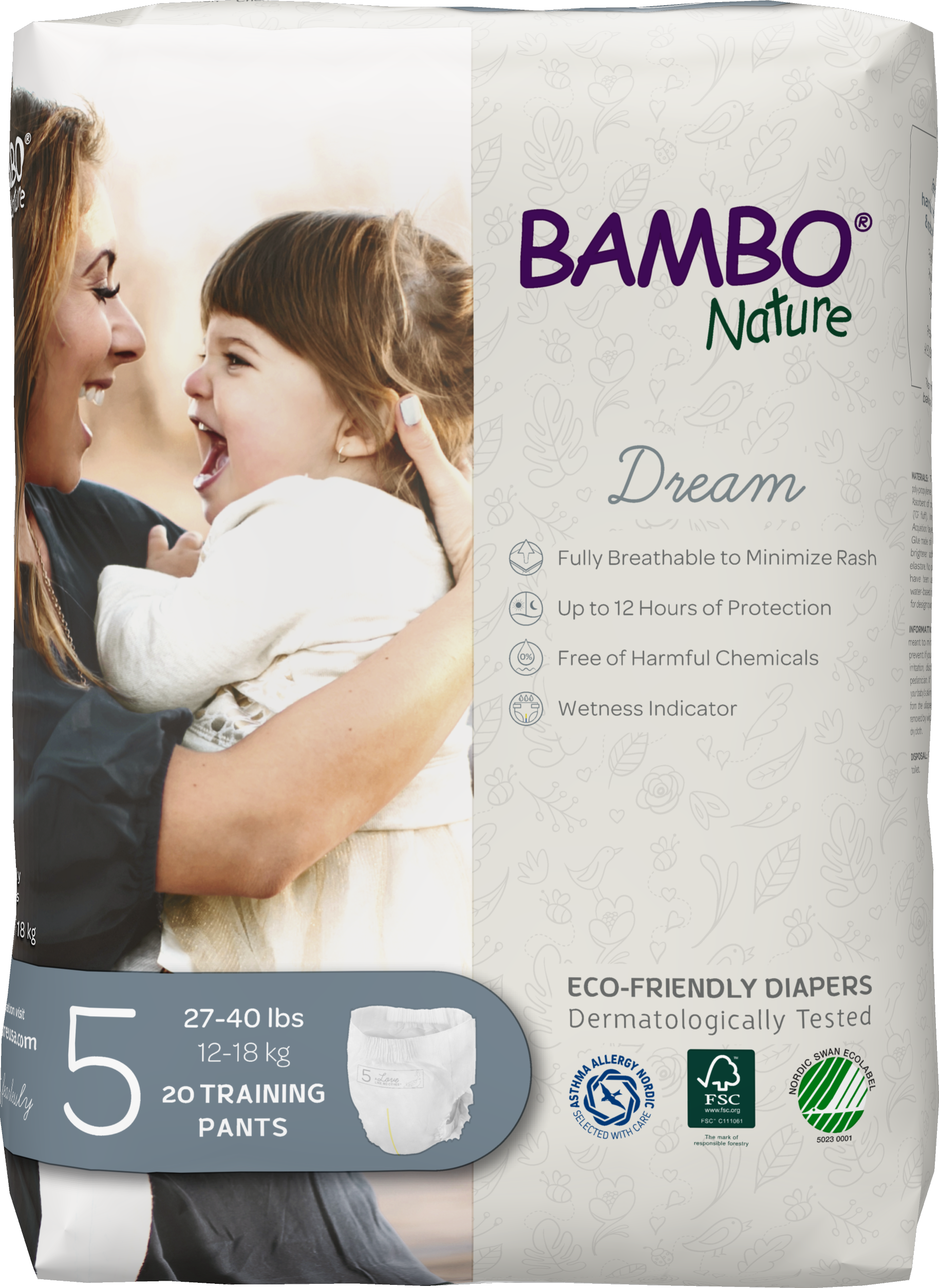 Bambo Nature Training Pants Size 5
