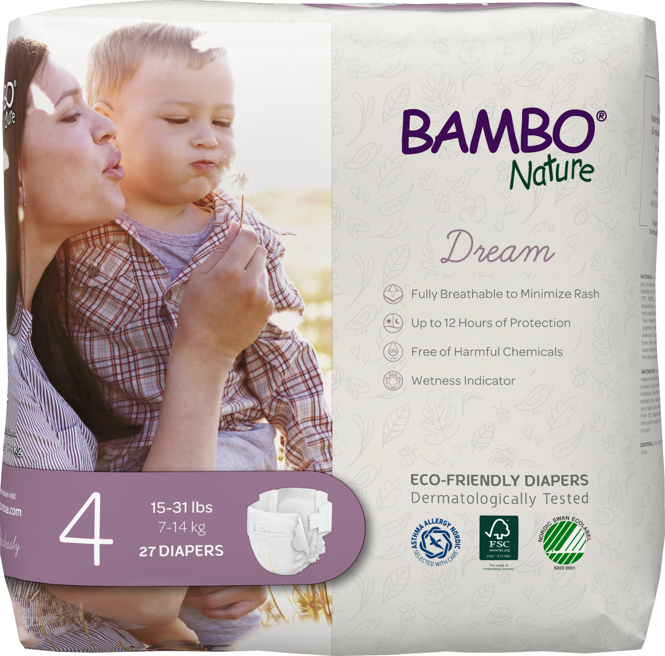 Bambo Nature Dream Baby Diapers Size 4