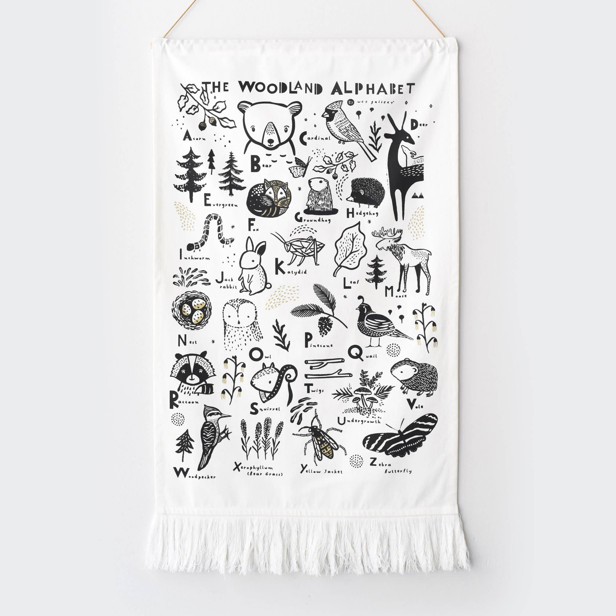 Wee Gallery - Woodland Alphabet Printed Tapestry