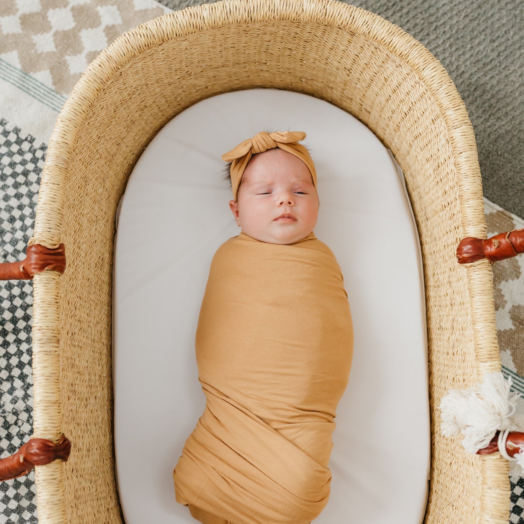 Copper Pearl Knit Swaddle Blanket | Dune