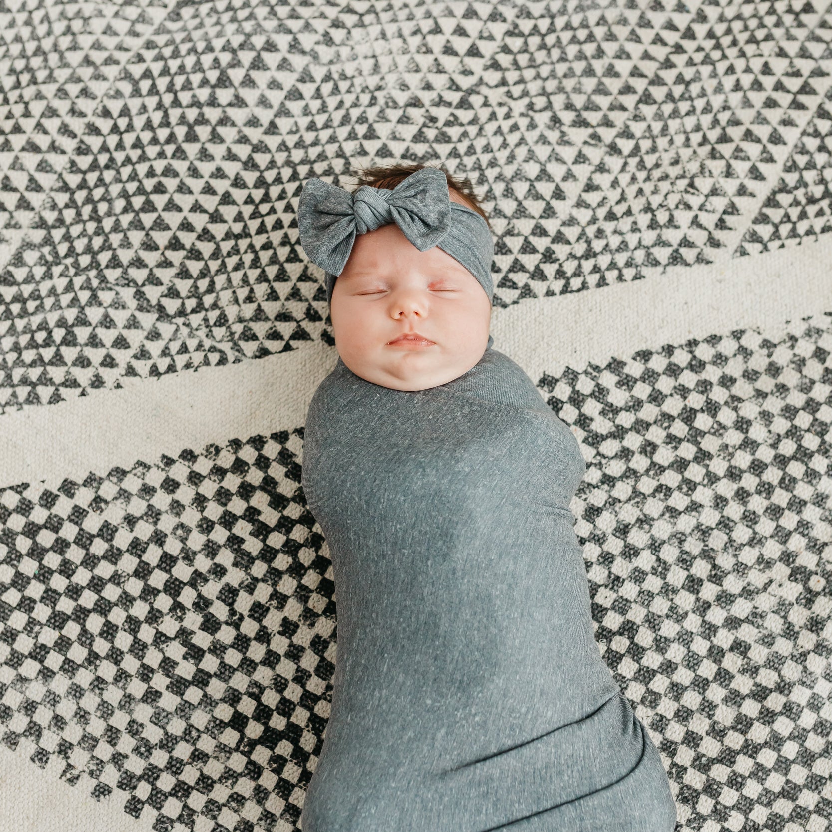 Copper Pearl Knit Swaddle Blanket | Slate