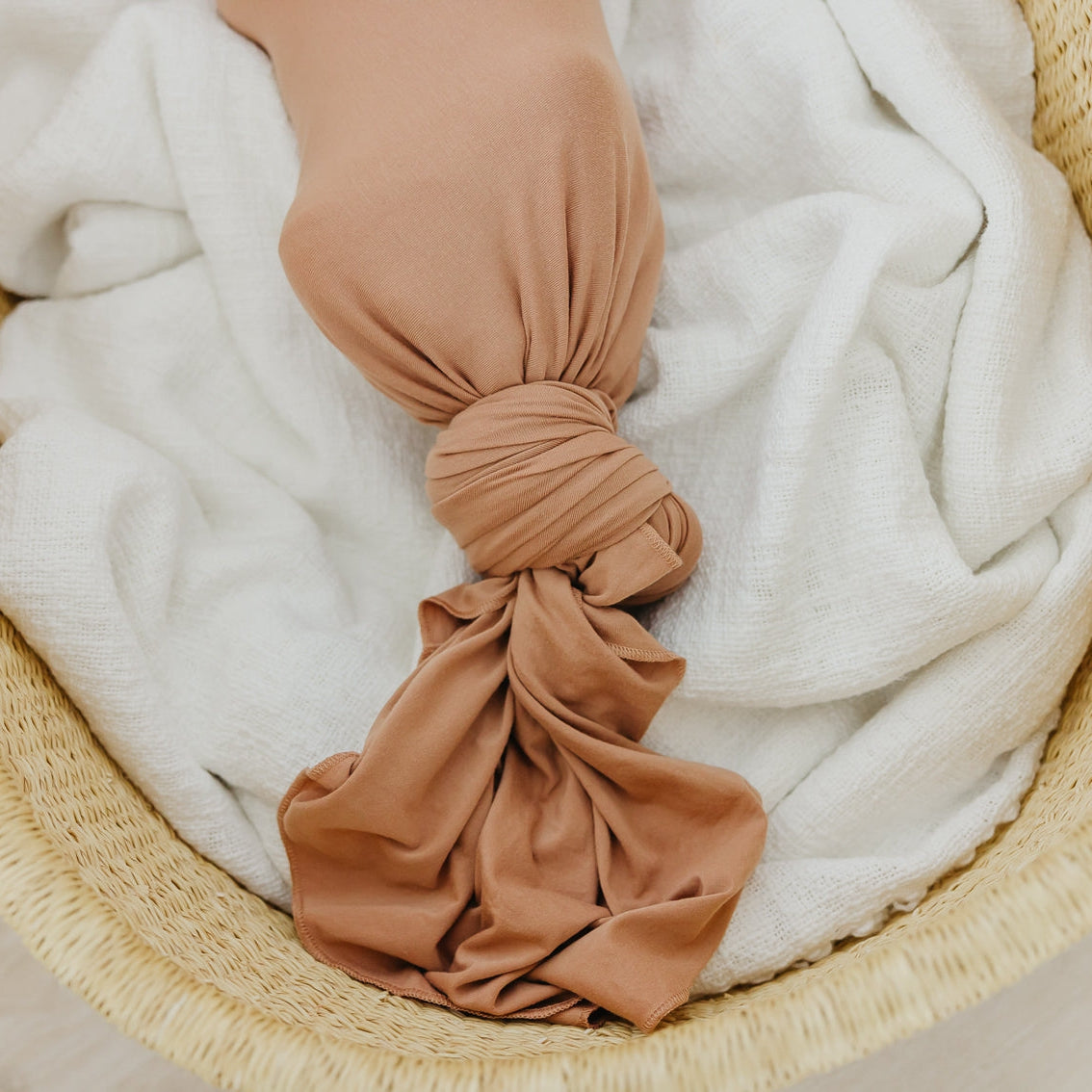 Copper Pearl Knit Swaddle Blanket | Pecan