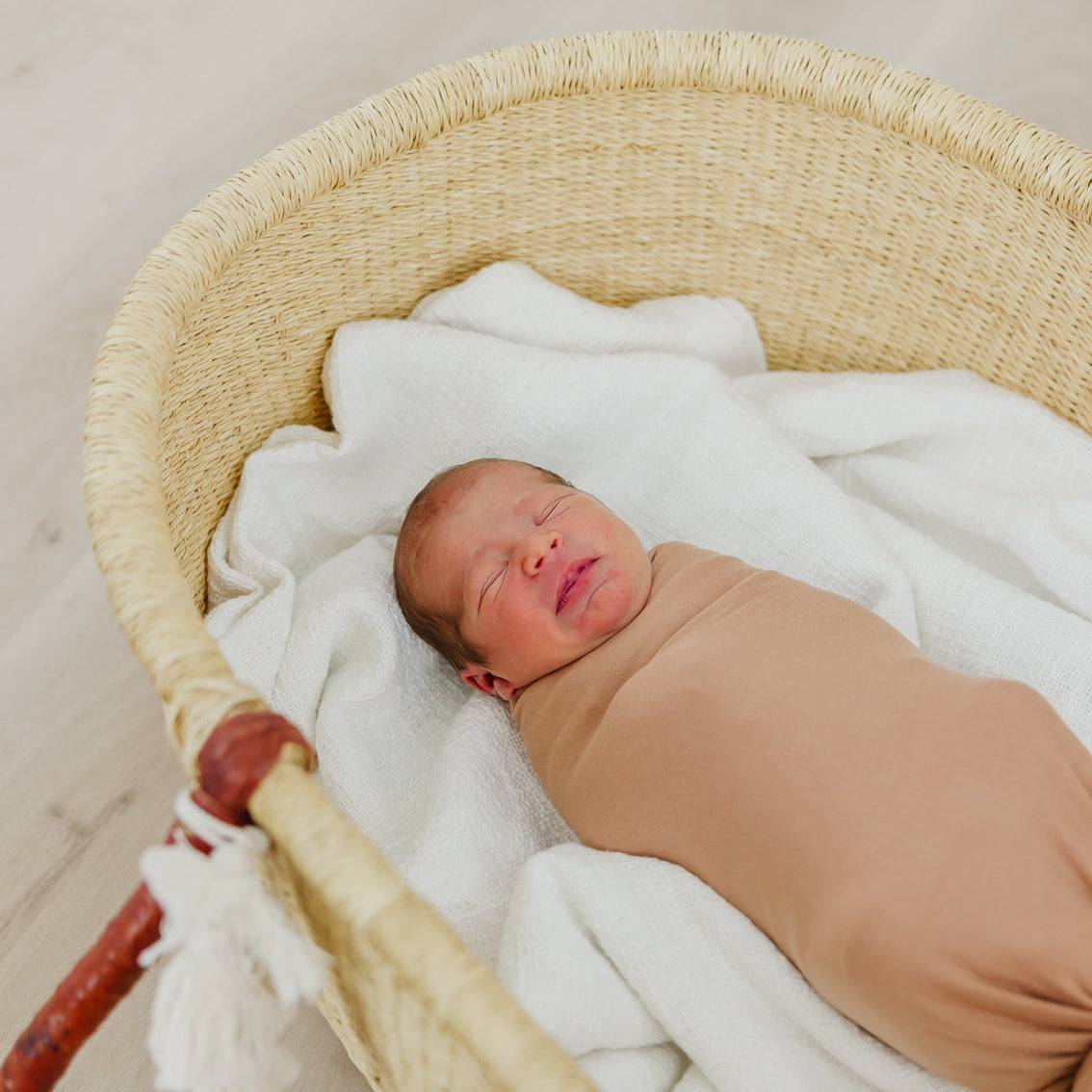 Copper Pearl Knit Swaddle Blanket | Pecan