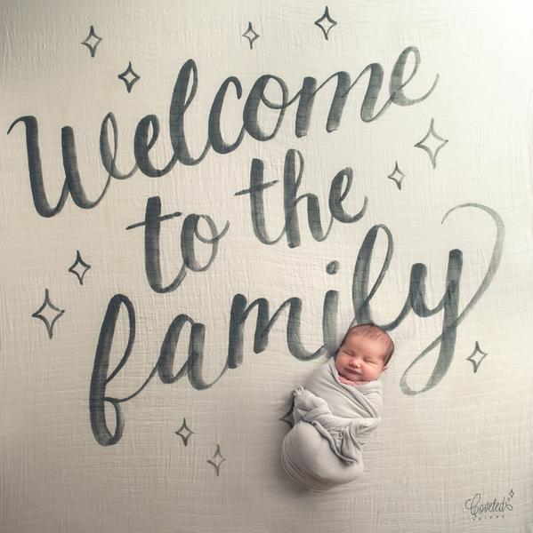 Coveted Welcome to the Family Organic Swaddle