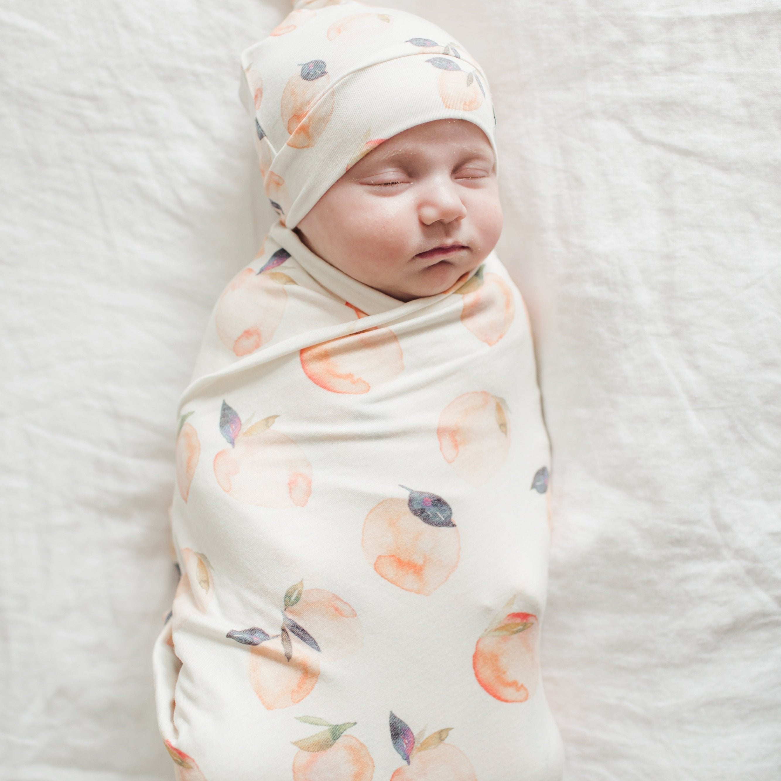 Copper Pearl Newborn Top Knot Hat - Caroline