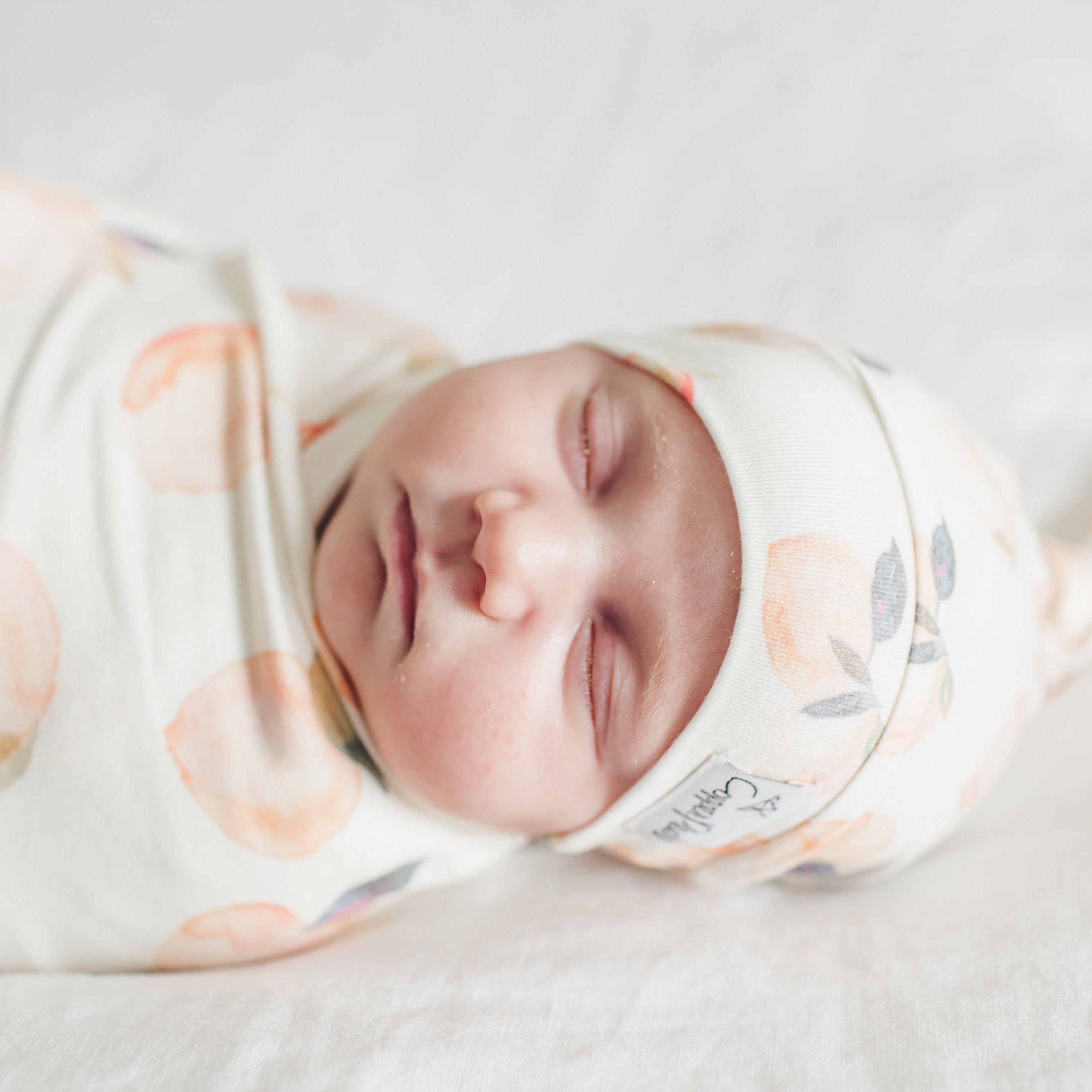Copper Pearl Newborn Top Knot Hat - Caroline