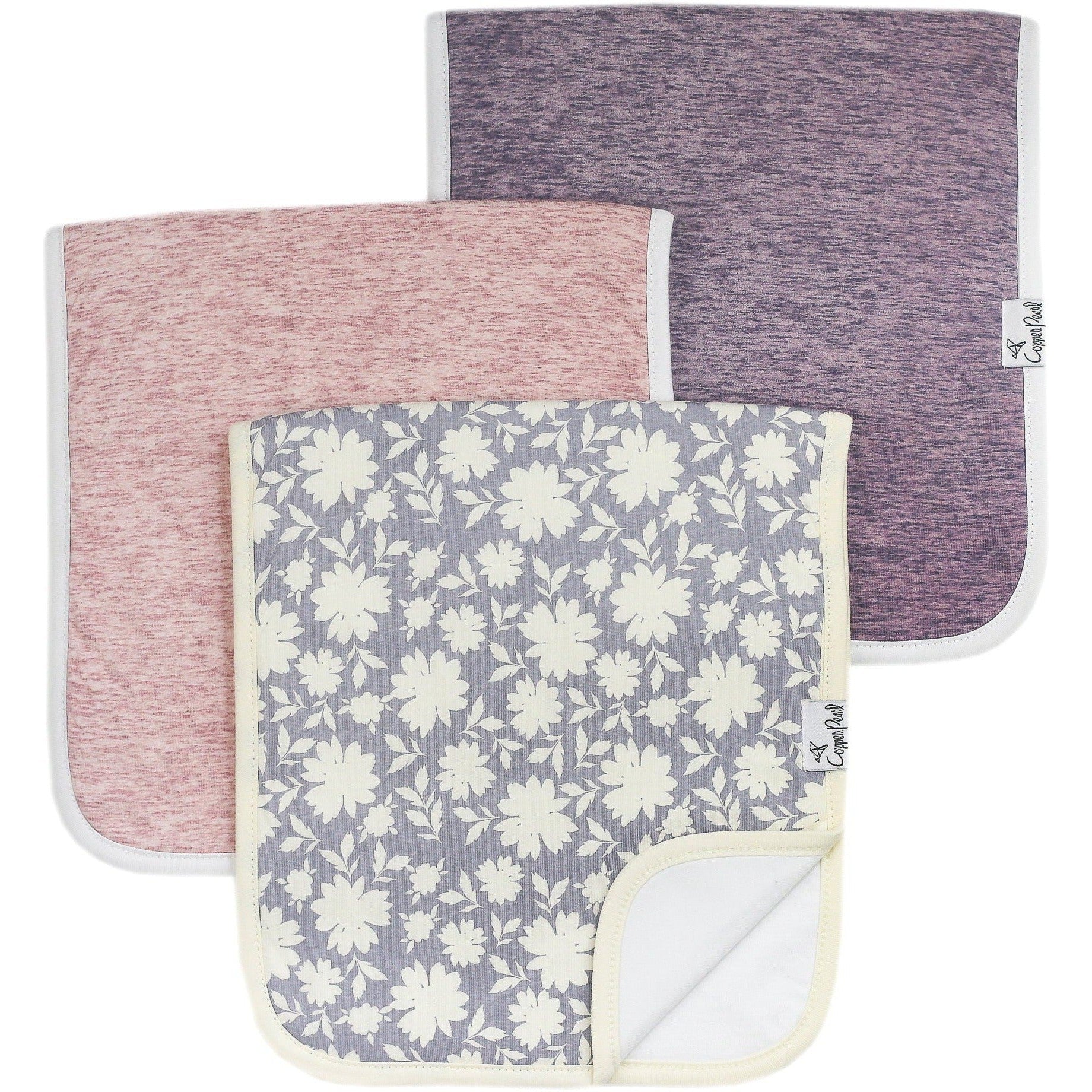 Copper Pearl Premium Burp Cloths - Lacie