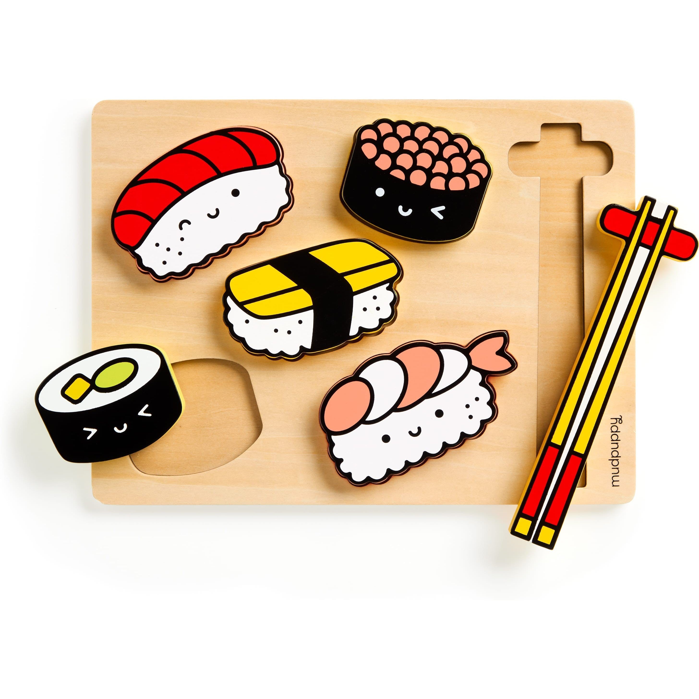 Mudpuppy Sushi Friends Wooden Tray Puzzle