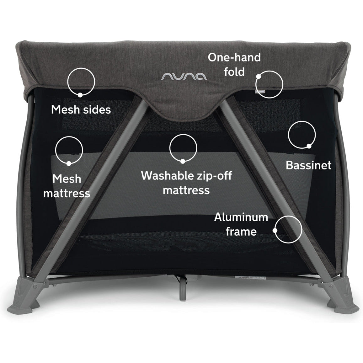 Nuna Cove Aire Go Playard + Bassinet