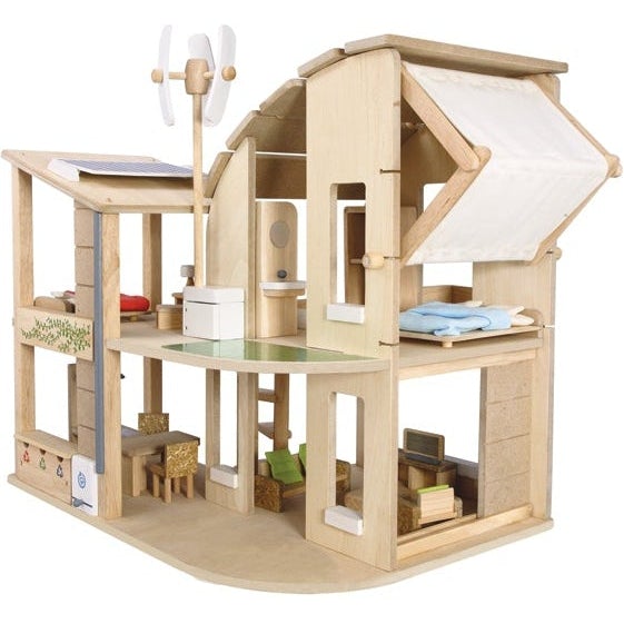 Plan Toys Green Dollhouse with Furniture