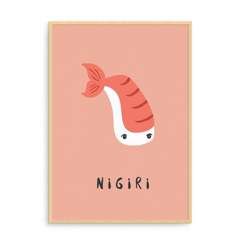Born Lucky - Nigiri Sushi Japanese Pink Art Print