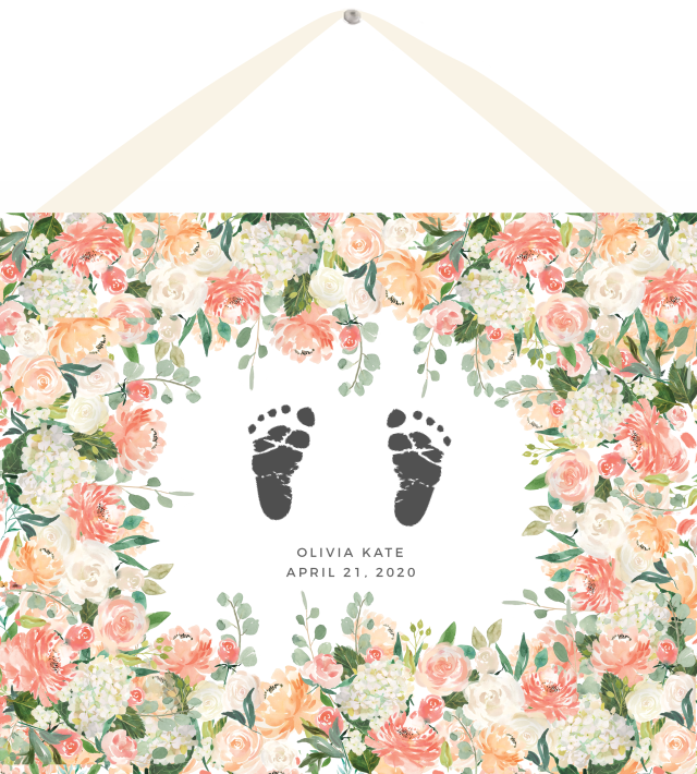 Stamp My Feet Baby Footprint kit, Peachy Floral – Happy Mango