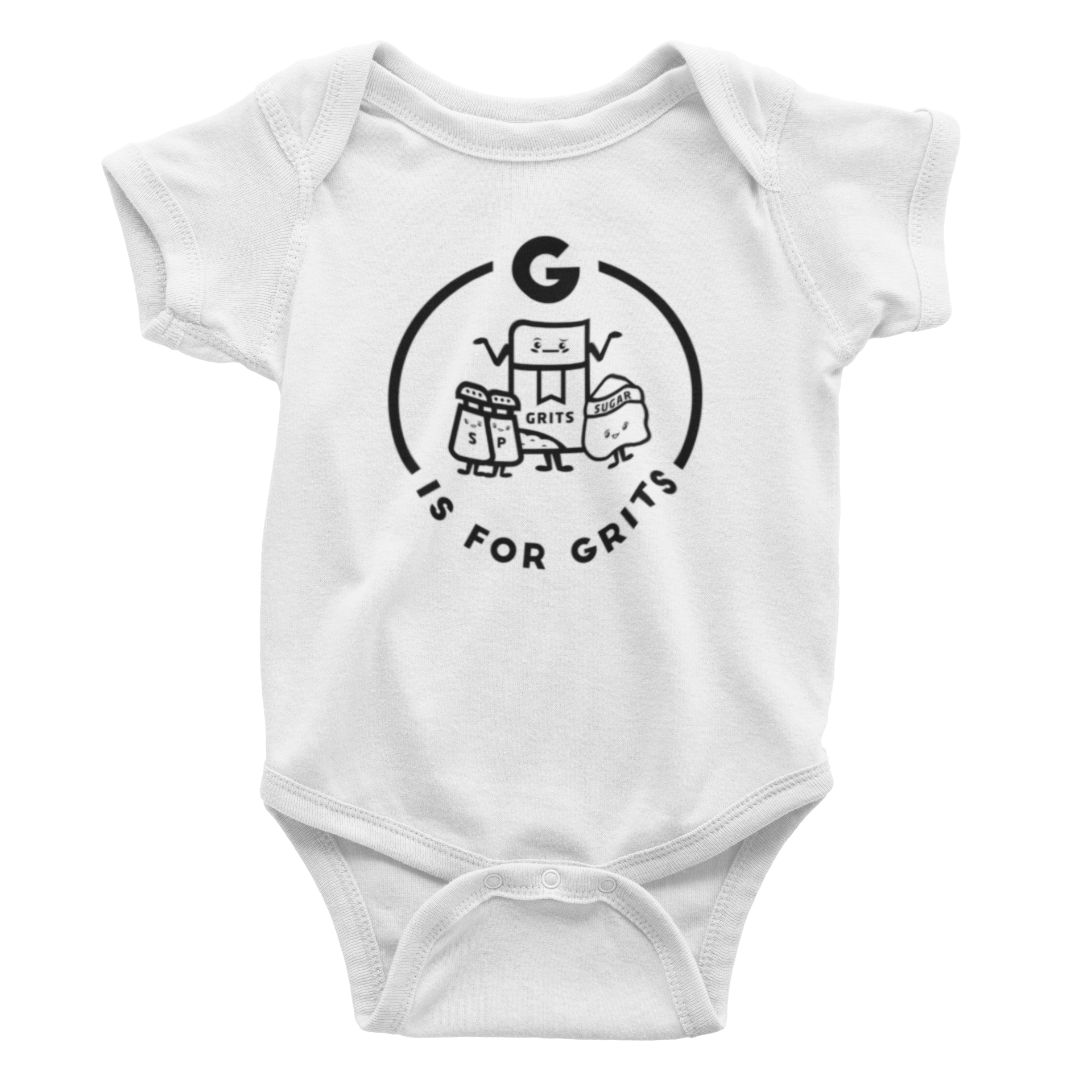 Southern Alphabet Series Onesies G is for Grits