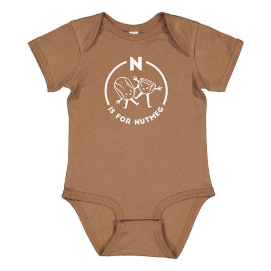 Southern Alphabet Series Onesies N is for Nutmeg