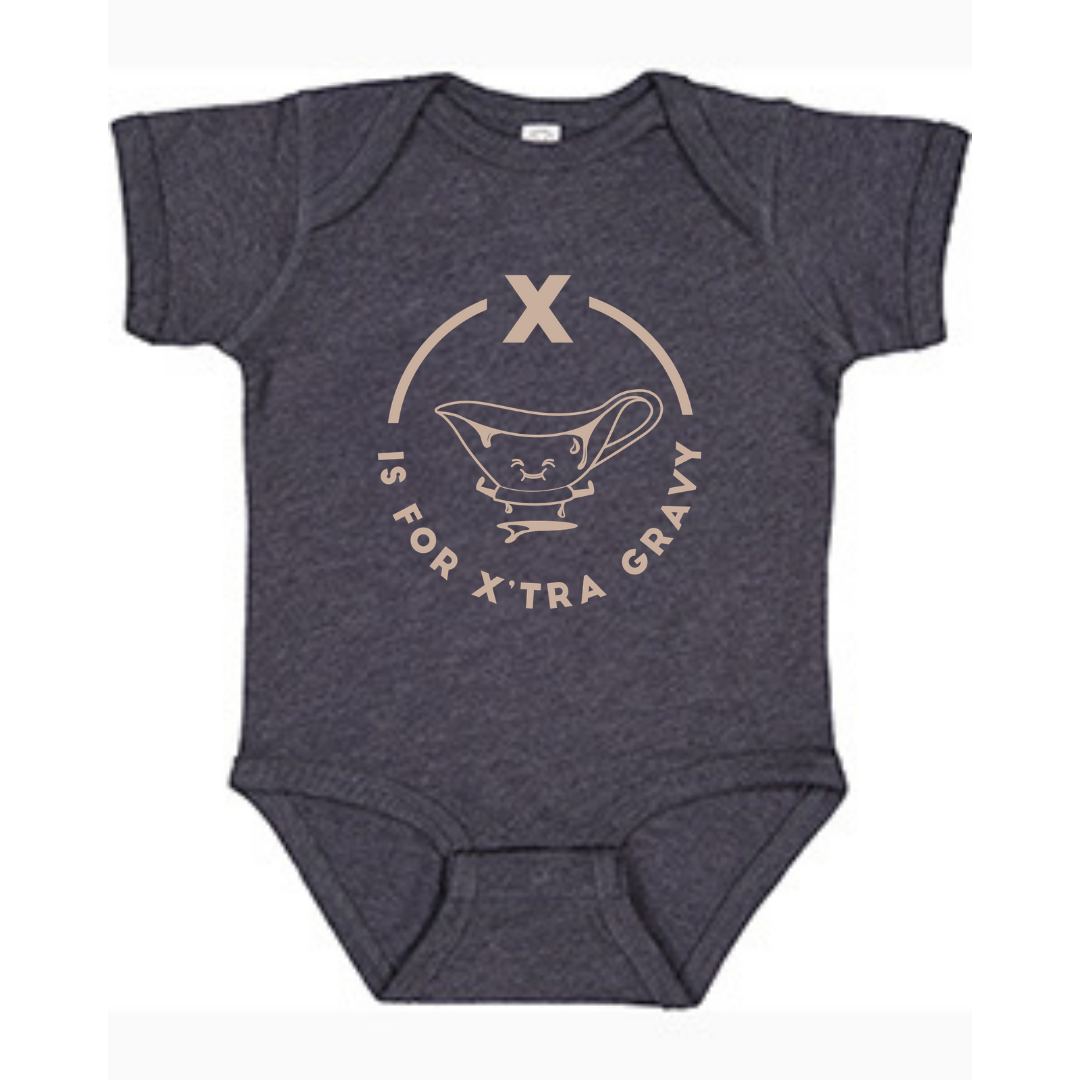 Southern Alphabet Series Onesies X is X’tra Gravy