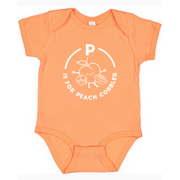 Southern Alphabet Series Onesies P is for Peach Cobbler