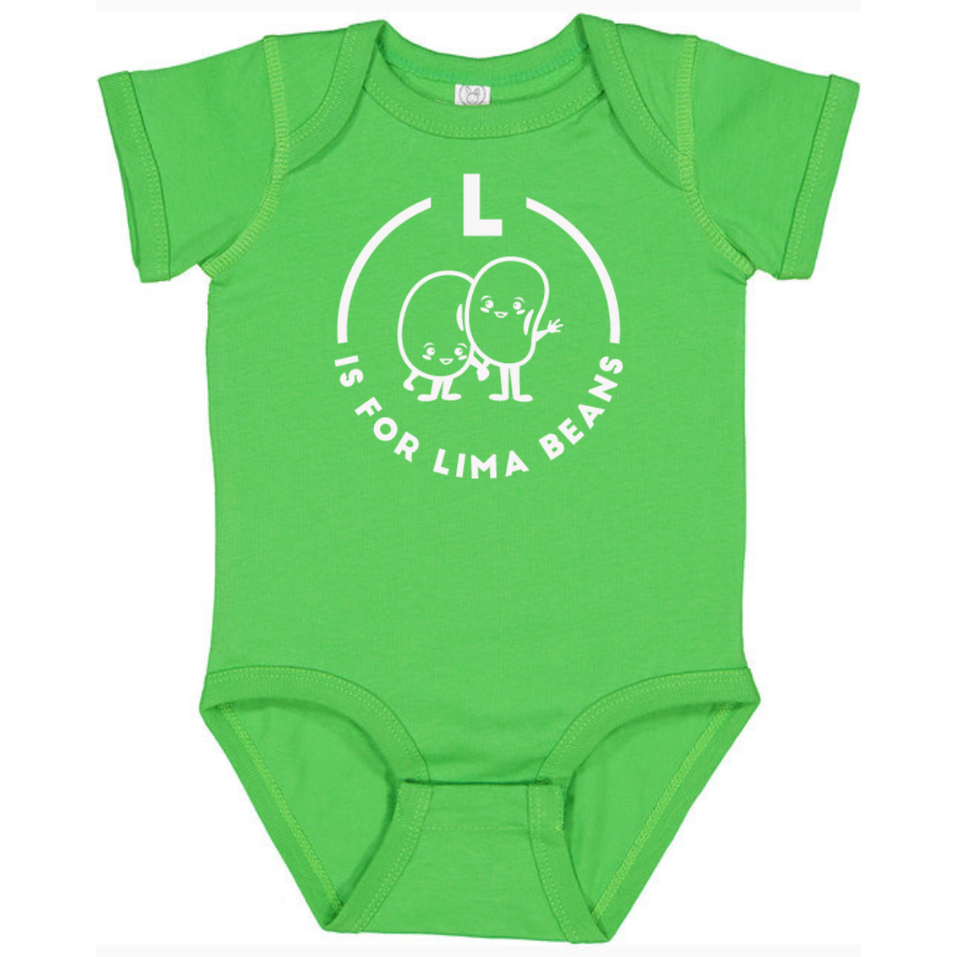 Southern Alphabet Series Onesies L is for Lima Beans