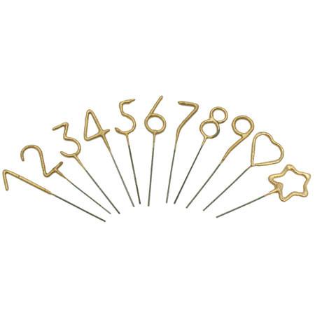 Mini Gold Number Sparkler Wand