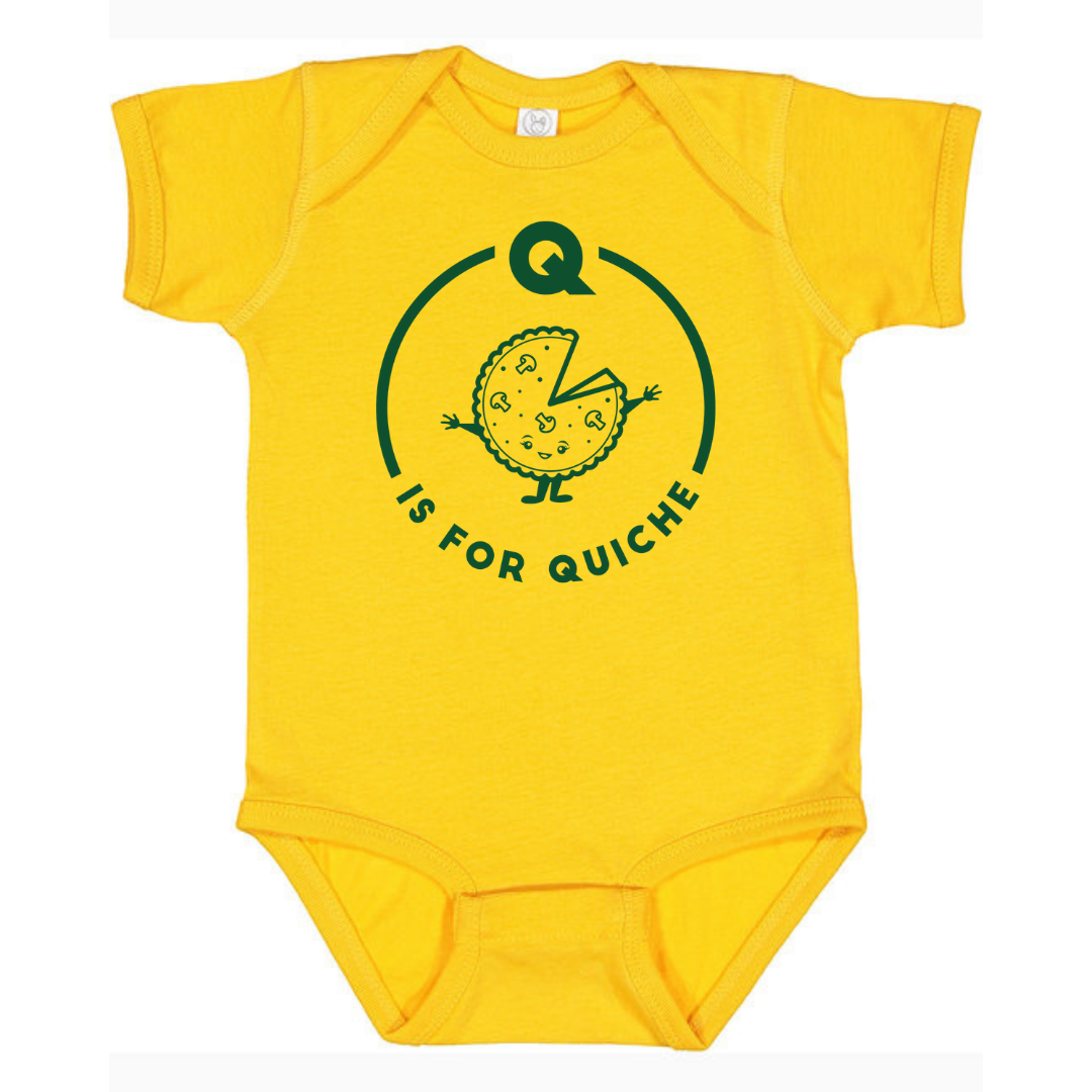 Southern Alphabet Series Onesies Q is for Quiche
