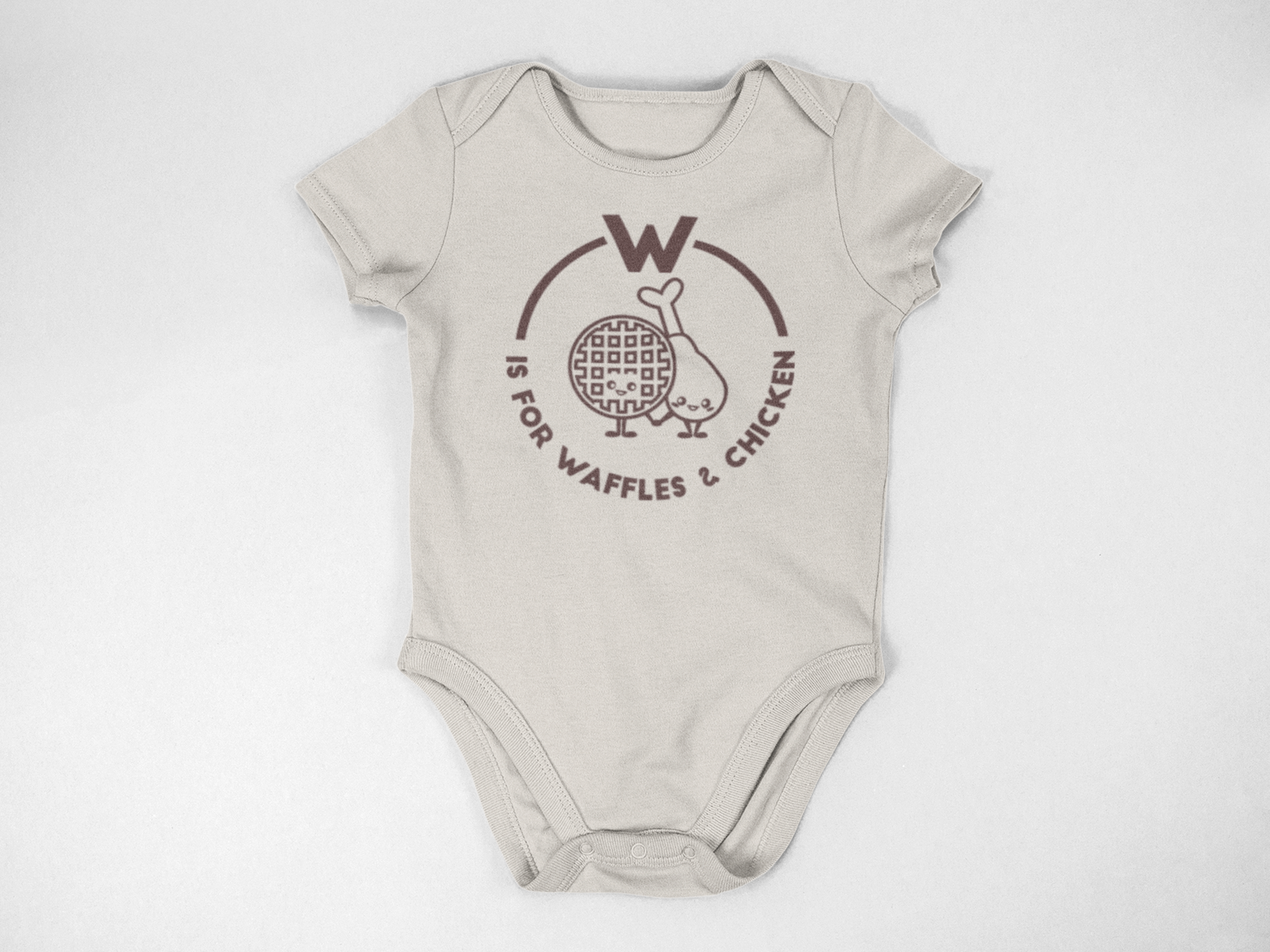 Southern Alphabet Series Onesies W if for Waffles and Chicken