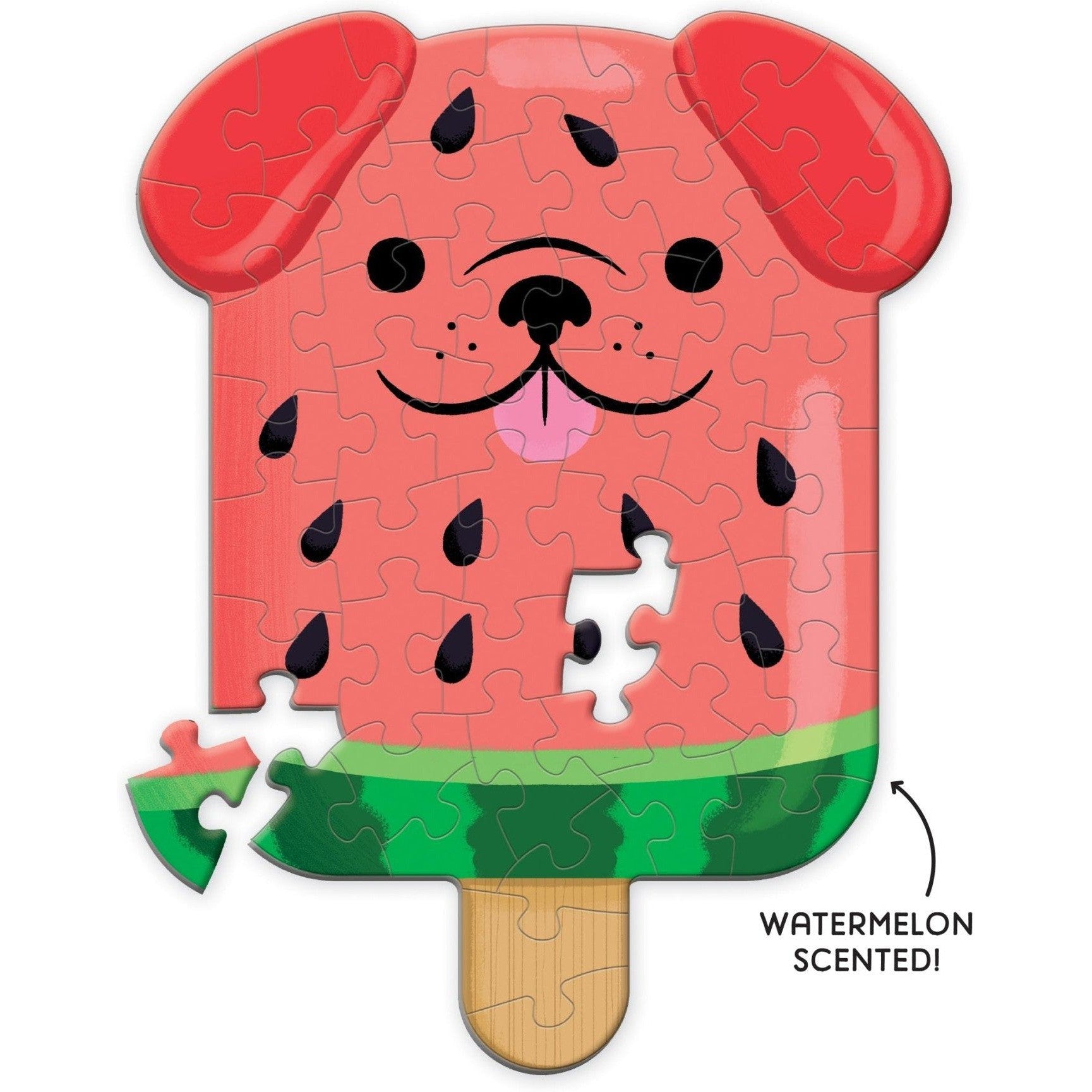Mudpuppy Watermelon Pupsicle 48 Piece Scratch and Sniff Shaped Mini Puzzle