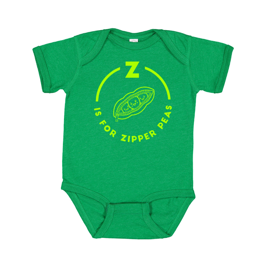 Southern Alphabet Series Onesies Z is for Zipper Peas